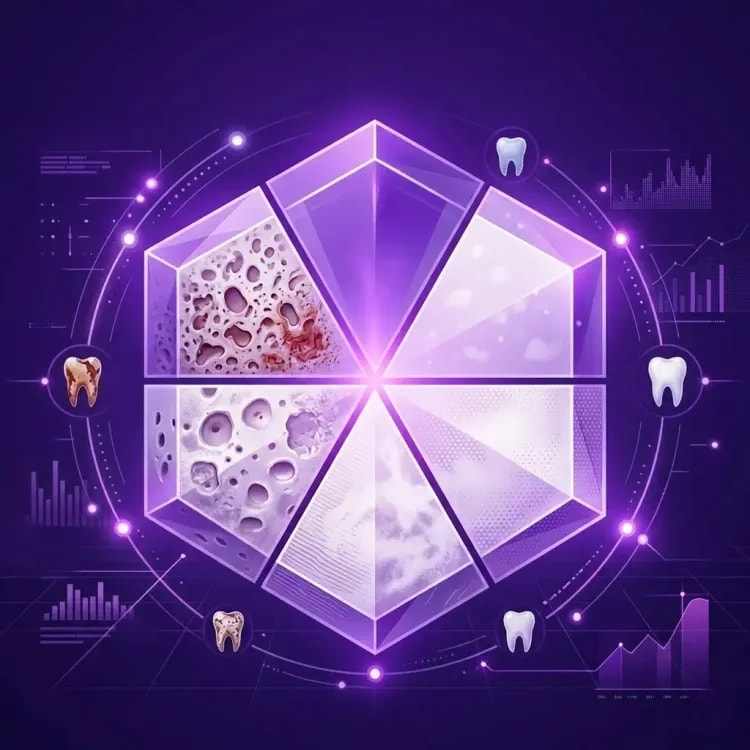 Schemat porównujący stopnie fluorozy wg skali